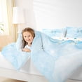 thumbnail image 4 of Manfei Kawaii Monogram J 7 Pieces Full Size Bedding Sets,Ribbon Bownot Dessert Full Size Bed in a Bag,Blue,Polkadot Reversible, 4 of 7