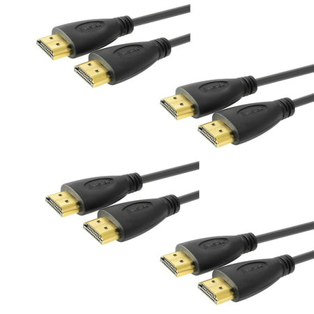 Insten 4 pack high speed gold plate PREMIUM HDMI CABLE 6FT ver 1.4 For PS4 Pro BLURAY 3D DVD PS3 HDTV XBOX LCD HD TV 1080P US 4K 2160p 30Hz (4-Pack