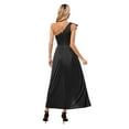 thumbnail image 2 of YiZYiF Womens One Shoulder Ruffle Party Dress Side Split Maxi Dress for Evening Cocktail Birthday Parties Black XXL, 2 of 7