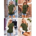 thumbnail image 3 of Ekouaer Womens Pregnancy Top Classic Side Ruched Maternity T Shirts Short Sleeve Mothers Clothes Black/Army Green/Grey, 3 of 7