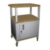 H. Wilson Tuffy Cart with Lockable Cabinet Tan and Nickel Small