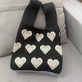 thumbnail image 6 of Women Shoulder Bag Heart Handbag Casual Boho Tote Bag for Outdoor Party Work Black, 6 of 9