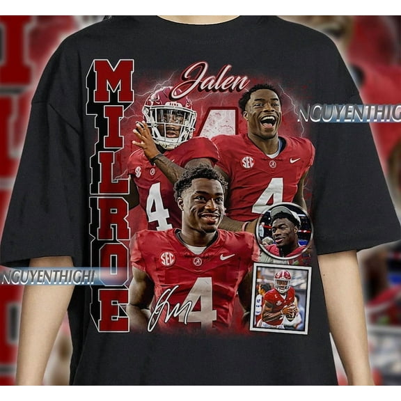 Jalen Milroe Vintage 90s Graphic Style T-Shirt, Jalen Milroe Shirt, Vintage Sports T-Shirt, Unisex Shirt, Bootleg Gift