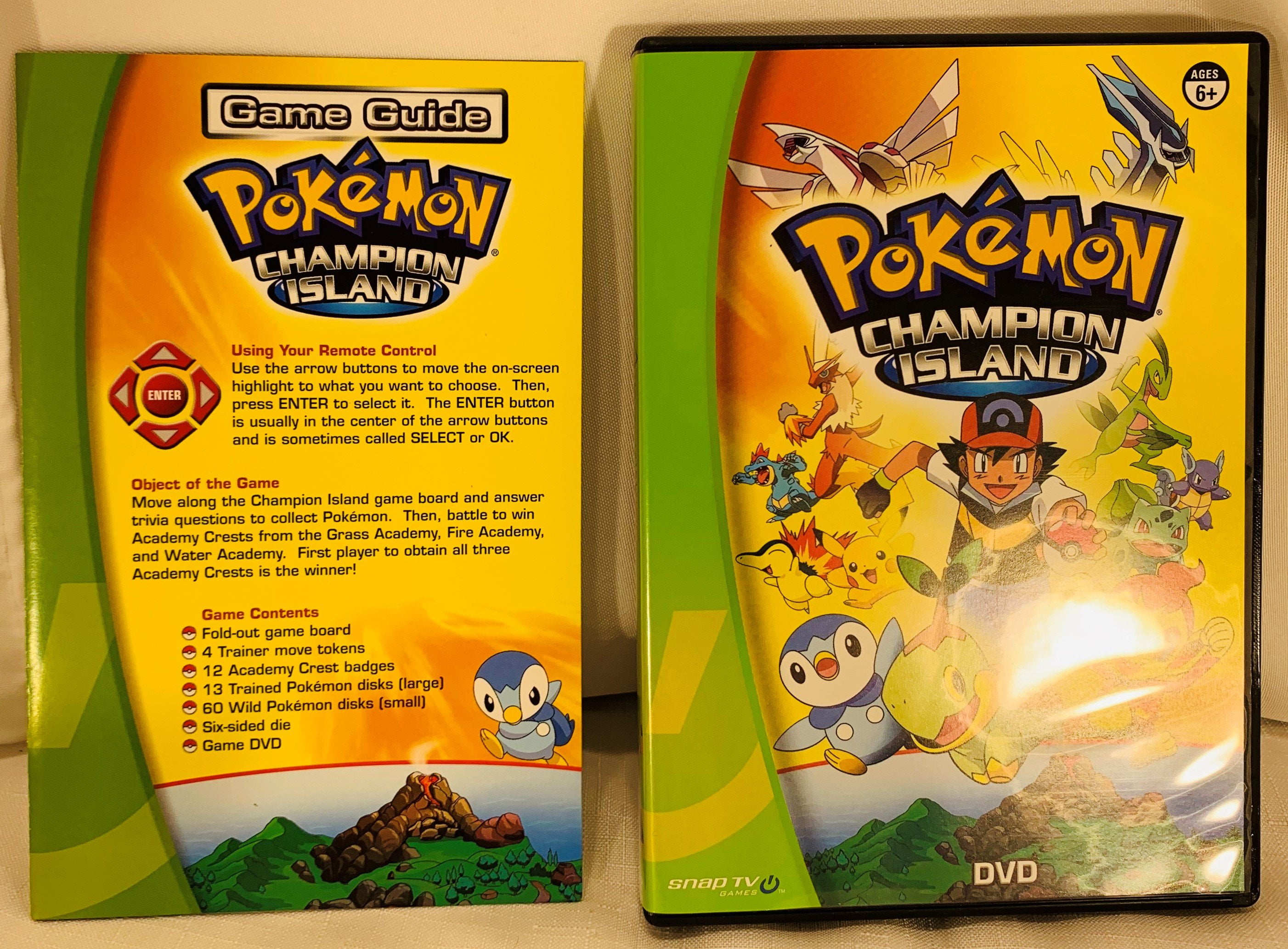 SnapTV Pokemon Champion Island DVD Board Game COMPLETE