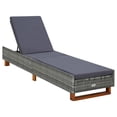 thumbnail image 1 of vidaXL Sunbed with Cushion Poly Rattan Grey, 1 of 5