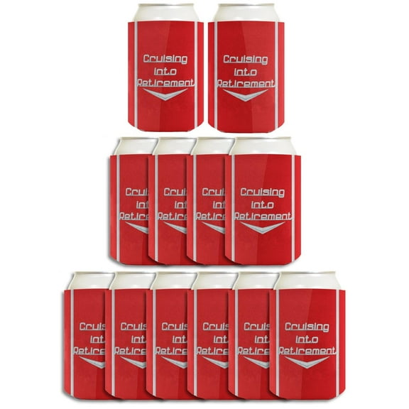 Retirement Gifts For Women Classic Car Theme Cruising Into Retirement 12-Pack Can Coolers Coolies