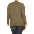 thumbnail image 4 of Women's Plus Size Casual Draped Open Front Long Sleeves Solid Cardigan, 4 of 5