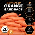 thumbnail image 3 of Woven Polypropylene Sand Bags for Flooding,  14" x 26" Sacks 50 lb Weight Limit, Military Grade Reusable Refillable Sand Bag for Hurricane Flood Protection, Empty Sandbags, Orange, Bundle of 20, 3 of 8