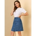 thumbnail image 4 of DARING DIVA Women's A-line Button Front Denim Short Skirt XL Blue, 4 of 6