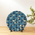 thumbnail image 6 of Balery Anchors Print Bone China Decorative Plate Ceramic Dinner Plates Art Crafts with Display Stand-6in, 6 of 6