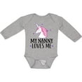 thumbnail image 3 of Inktastic My Nanny Loves Me Unicorn Girls Long Sleeve Baby Bodysuit, 3 of 5