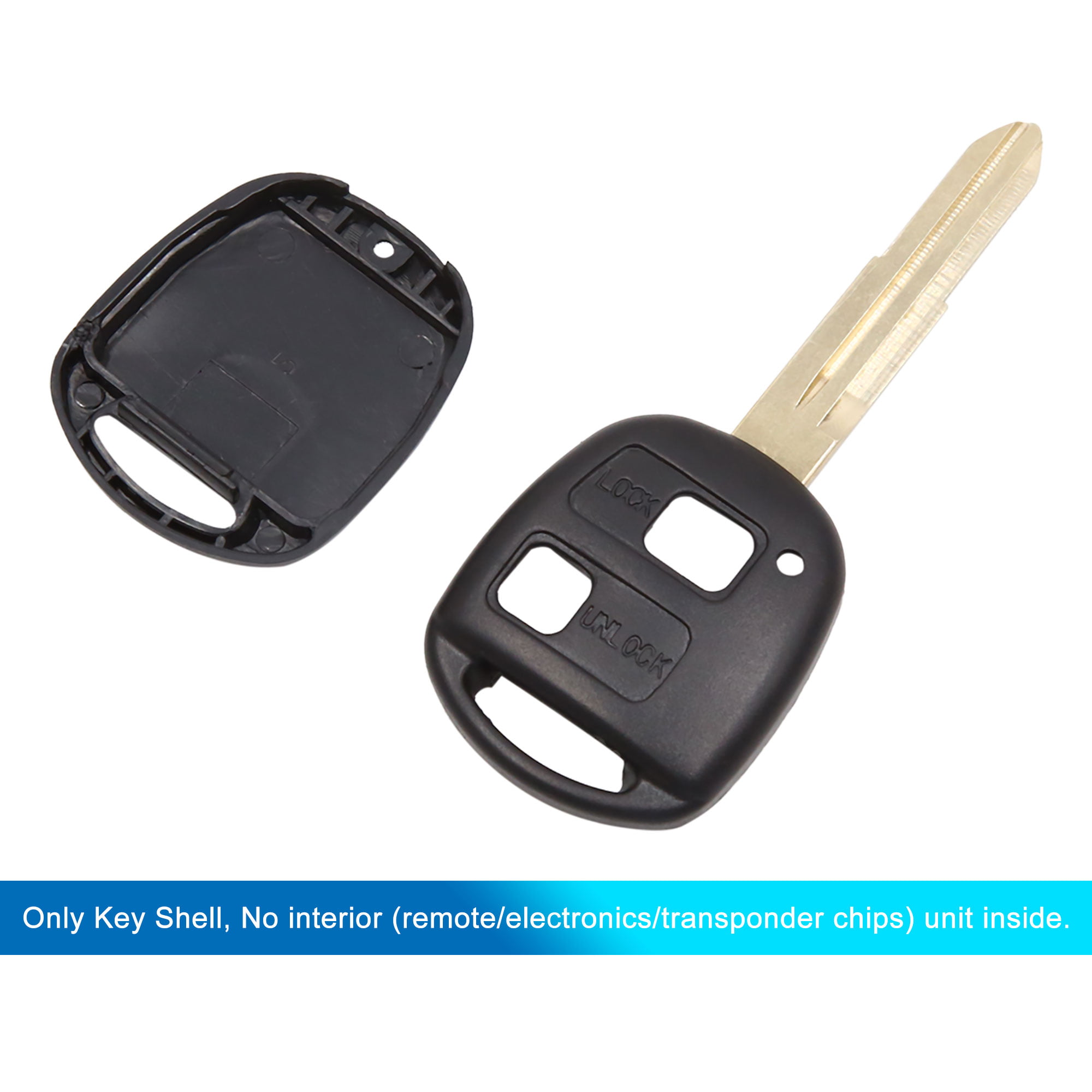 1x Two Button Black Car Remote Key Replacement For Toyota Hiace Yaris Prado Rav4