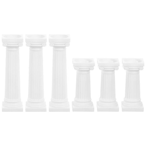 Voiceine 6pcs Roman Pillar Statue Mini Column Photo Prop Sand Table Roman Pillar Decor