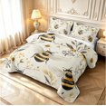thumbnail image 3 of Erosebridal Vintage Bug Bee Quilt Full,Kawaii Sunflower Floral Full Bedspread Sets,Cream Black,3 Pieces,1 Coverlet and 2 Pillowcases, 3 of 7