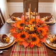 thumbnail image 6 of Fall Wreath for Front Door Thanksgiving Decorations Flower Sunflowers Maple Leaves Hanging Festival Artificial for Farmhouse Indoor Outdoor Window Wall Porch Decor by MPOISVA, 6 of 6