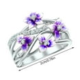 thumbnail image 2 of Cbcbtwo Cubic Zirconia Rings, Rings for Women Girls, Violet Floral Pattern Design Zircon Stacking Ring Stackable, for Women Girl Birthday Anniversary Jewelry Bridesmaid Wedding Rings Gift on Clearance, 2 of 4