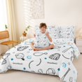 thumbnail image 3 of jejeloiu Baseball Games 7-Piece Twin Bedding Sets,Cute Cartoon Stars Bedding Comforter Set For Boys Reversible, 3 of 7