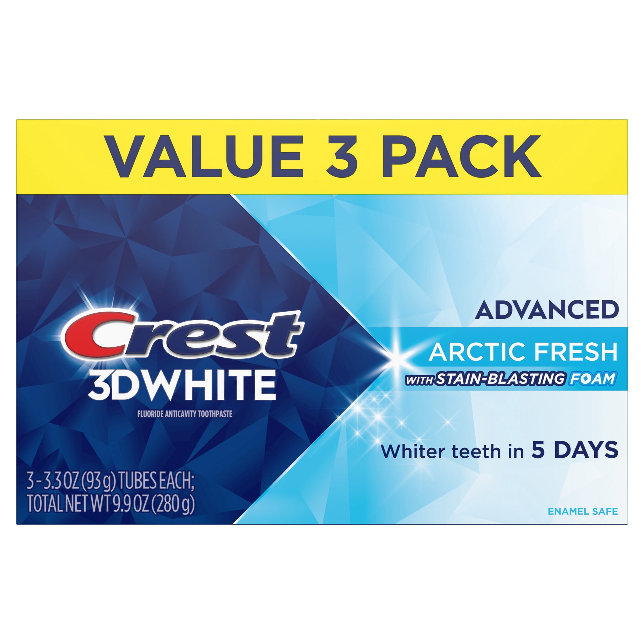 Crest 3D White Advanced Arctic Fresh Toothpaste 3.3 oz 3 Pack