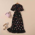 thumbnail image 4 of Robe Midi à Bretelles en Maille pour Femmes, Fraise, Broderie à Paillettes, Tunique à Col Rond, Robe Midi d'Été pour Fête, Robe pour Femmes, 4 of 7