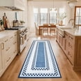 thumbnail image 2 of Checkered Area Rug 2x6, No Slip Washable Rug, Modern Bedroom Rug Under Bed Ultra Carpet, Low-Pile Rugs for Living Room Bedroom Dining Room, Blue, 2 of 7