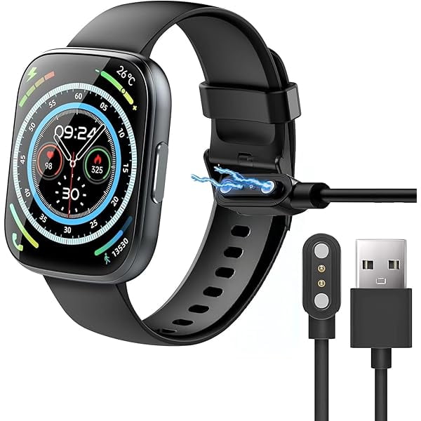 ccwonima Compatible with Puqo Smart Watch Charger, Magnetic Replacement Charger Compatible with Puqo T80 1.95" Smart Watch (Black)