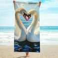 thumbnail image 3 of ZFLMY Bath Towel - Swans Water Love Print, Ultra-Soft Microfiber for Bathroom, Beach, Yoga, Camping, Hiking, Oversize 55.1x27.6 Inches 55.1x27.6in, 3 of 7