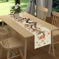 thumbnail image 2 of Fall Leaf Table Runner, Rustic Harvest Autumn Orange Watercolor Maple Leaf Thanksgiving Farmhouse Retro Coffee Table Center Decor for Family Kitchen Outdoor Party Holiday Table Decorations, 13"x108", 2 of 6