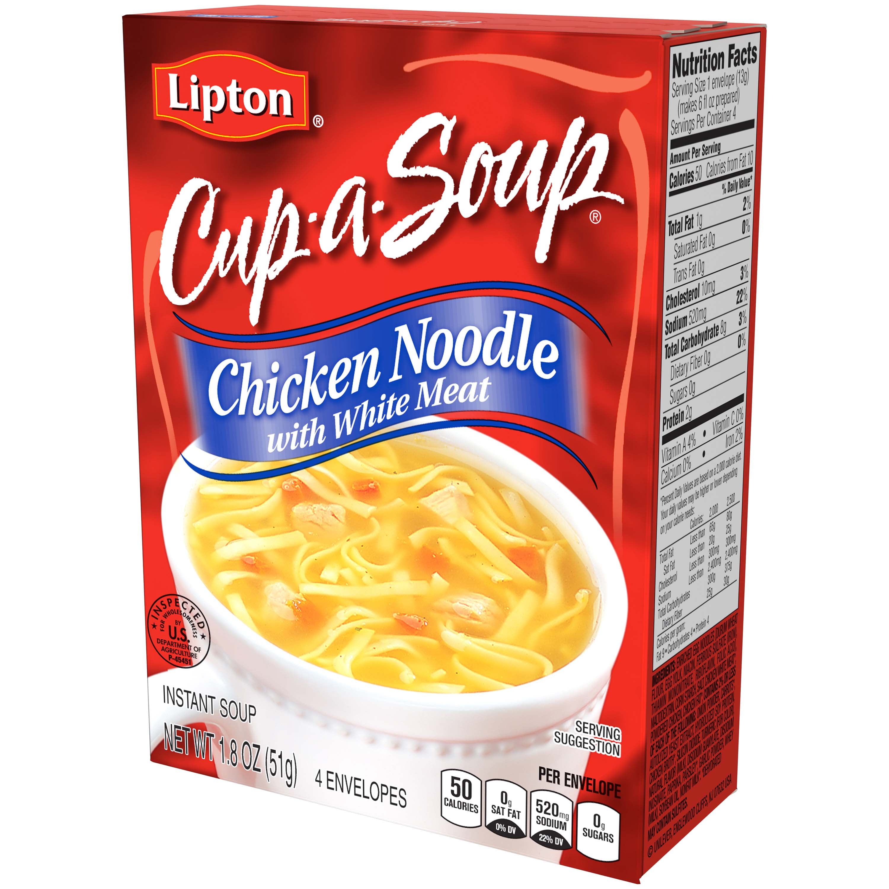 Lipton Cup-a-Soup Chicken Noodle, 1.8 oz, 4 Pack
