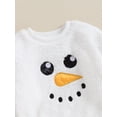 thumbnail image 6 of JYYYBF Infant Baby Plush Christmas Romper Boy Girl Funny Snowman Embroidery Bodysuit Long Sleeve Crewneck Playsuit, 6 of 6