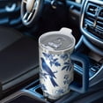 thumbnail image 6 of OBREWU Blue Pioneer Flower and Bird Tumbler with Handle and Lid,Blue Pioneer Flower and Bird 40oz Double Wall Vacuum Insulated Tumbler,Cups Gift for Women and Men, 6 of 7
