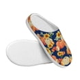 thumbnail image 3 of Yiaed fall Pumpkin Daisy Print Slippers Fuzzy Warm Cozy Slippers Non Slip House Slippers For Indoor Outdoor Slippers House Slippers-13, 3 of 7
