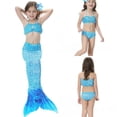 thumbnail image 1 of Children Girls Mermaid Tail Set Vacation Swimwear Swimsuit blue 110cm, 1 of 10