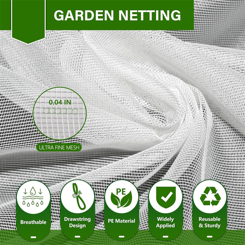 6 Pcs Garden Plants Protection Netting Cover Bags,Garden Bird Barrier Mesh Covers Bag to Prevent Fruits and Vegetable from Squirrel,Bird and Cicadas,Insect Netting Bag,3.3 Ft
