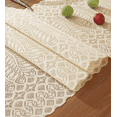 thumbnail image 3 of 1 Pack Beige Macrame Lace Table Runner Doilies for Table, Lace Tassels Dresser Scarf for Wedding Party Dining Banquet Decor, 3 of 4