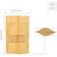 thumbnail image 2 of 100 Stck 9 X 14 Cm Bolsa de papel Kraft con ventana, Bolsa de alimentos Kraft, Bolsa Kraft, Bolsa Kraft reutilizable y hermética con cierre hermético para envasar semillas y bocadillos, 2 of 5