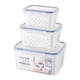 thumbnail image 5 of Contenedores para almacenar productos frescos, organizador de drenaje para refrigerador, contenedores grandes con tapa y colador, diseño de plástico transparente, para cocina, conservación de aliment, 5 of 9