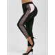 thumbnail image 2 of Panel de encaje contraste lado alto cintura plus size taladgings Rosegal Leggings de talla grande, 2 of 5