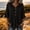 Black, variant on Women's 3/4 Sleeve V-Neck Plus Size Casual Fashion Blouse Loose Comfortable Top