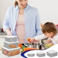 thumbnail image 1 of Paquete de 3 Contenedores de Plástico Blanco para Almacenar Alimentos con Tapas - Organizadores Apilables y Transparentes para Despensa y Refrigerador, Ideales para Verduras y Preparación de Comidas., 1 of 7