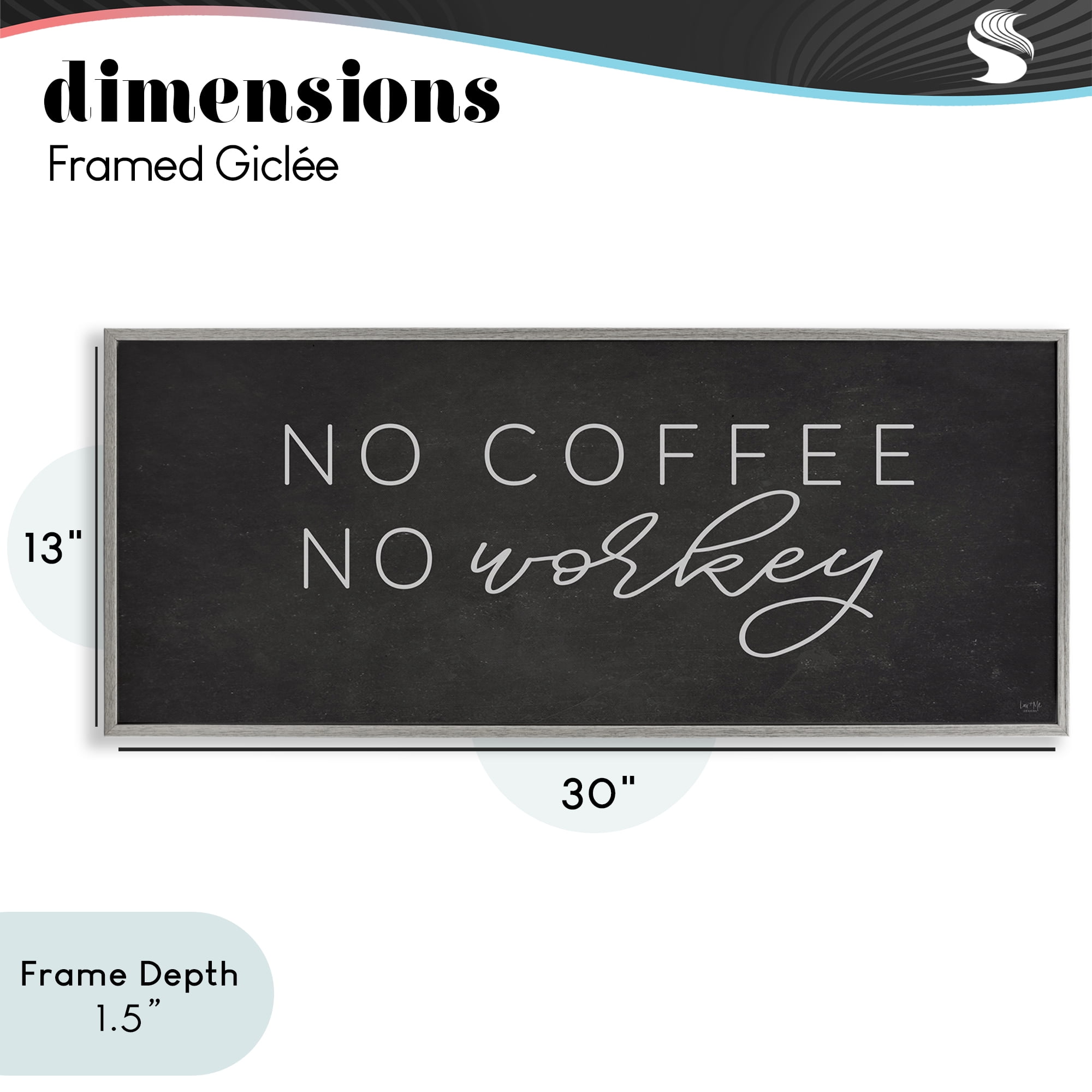 Stupell Industries Sassy No Coffee Quote Gray Framed Giclee Art, design by Lux + Me Designs