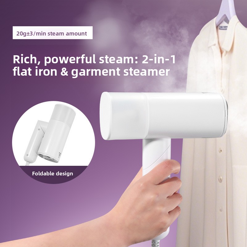 Hand-held folding clothes iron, small household steam ironing machine, removable 150ml water tank, 5 air outlets, quick wrinkle removal.