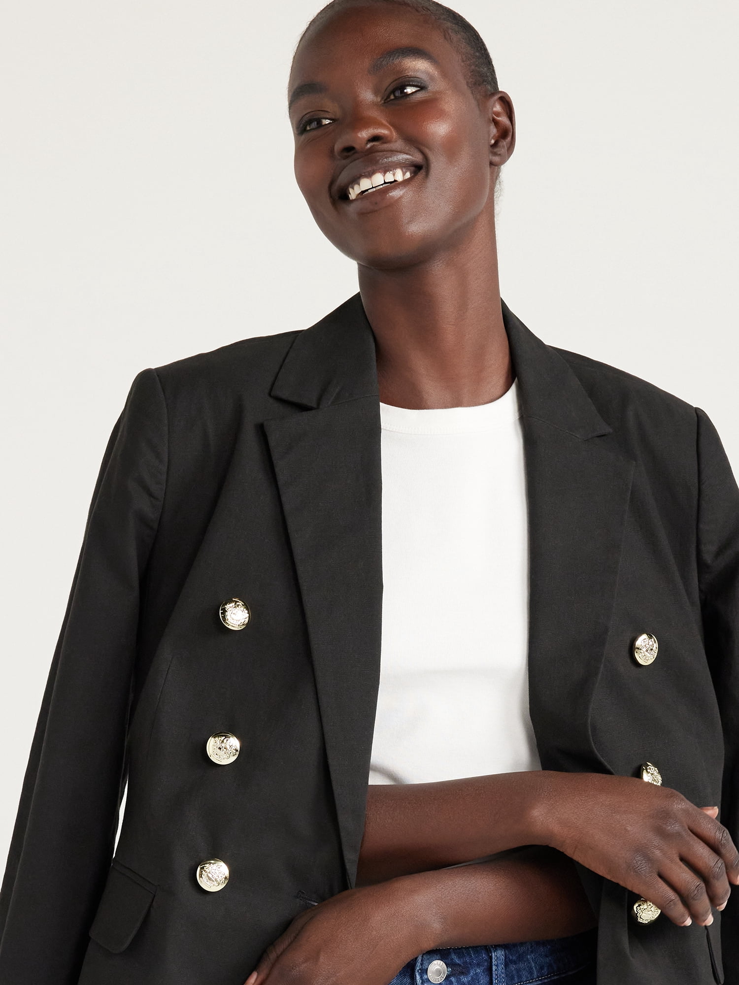 Free Assembly Women’s Double Breasted Blazer, Sizes XS-XXXL