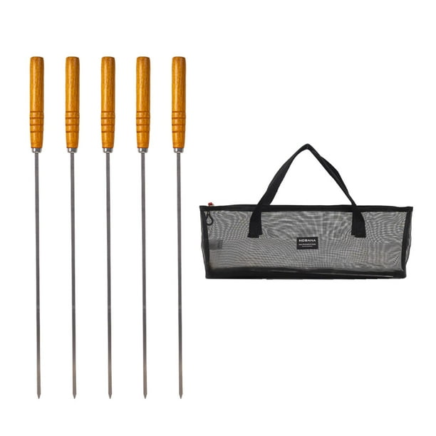 Brochetas Kabob, palitos para asar, brochetas portátiles para parrilla, brochetas de Metal para barbacoa, para verduras, Buffet, carne, Picnic, , Alfileres para Alfileres para barbacoa negros shamjiam Brochetas para asar