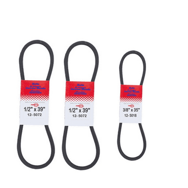 2- 5072 & 1- 5018 Belt Set Compatible With Ariens 07200431, 07200111, 7200101 Toro 1563, 20-1820, 3-8445, 1593 & More