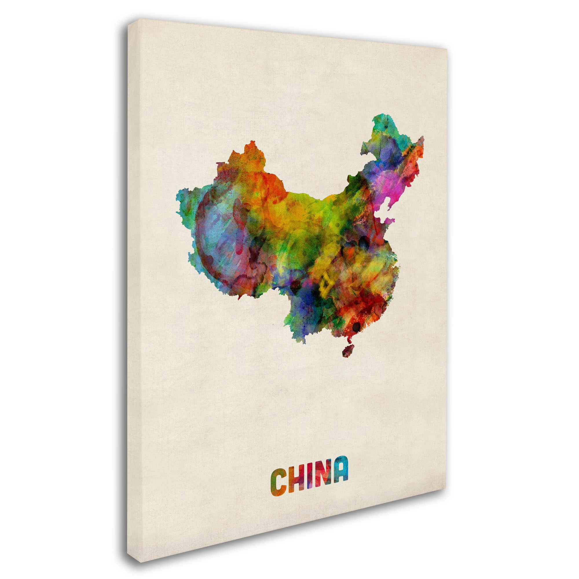 Trademark Fine Art "China Watercolor Map" Canvas Art by Michael Tompsett