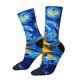 thumbnail image 1 of Balery Whimsical Sunflowers Night Sky Calcetas Largas con Estampado para Hombre y Mujer – Suaves y Transpirables, Talla Única (US 5-11), 1 of 6