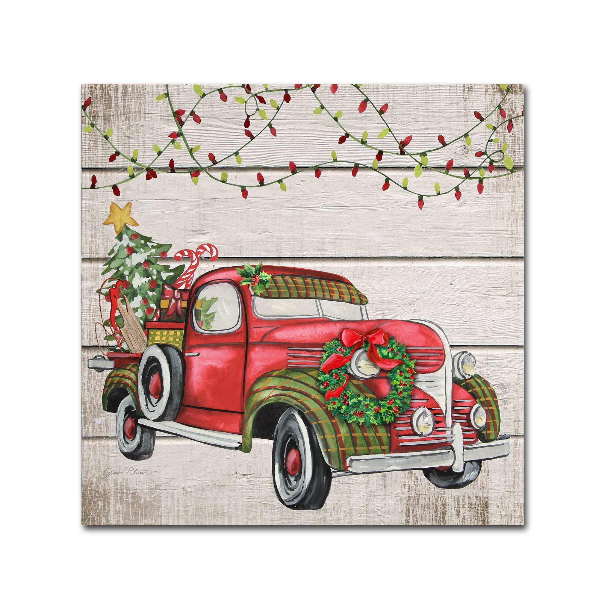 Vintage Christmas Truck 2' Canvas Art by Jean Plout - Walmart.com ...