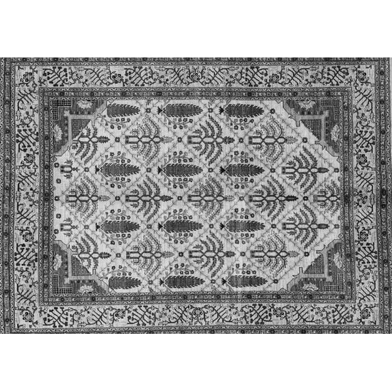 Ahgly Company Indoor Rectangle Abstract Gray Modern Area Rugs, 3' x 5'