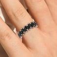 thumbnail image 4 of Alternating Wave of Baguette Black Diamond Moissanite Wedding Ring 10K rose gold, 4 of 4