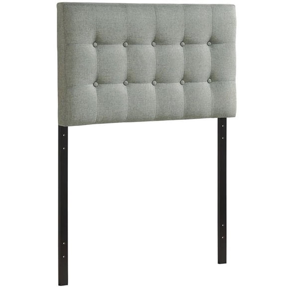Rosebery Kids Polyester Gray Twin Panel Headboard Rectangular Tufted Button 52.5"H x 39"W x 3.5"D